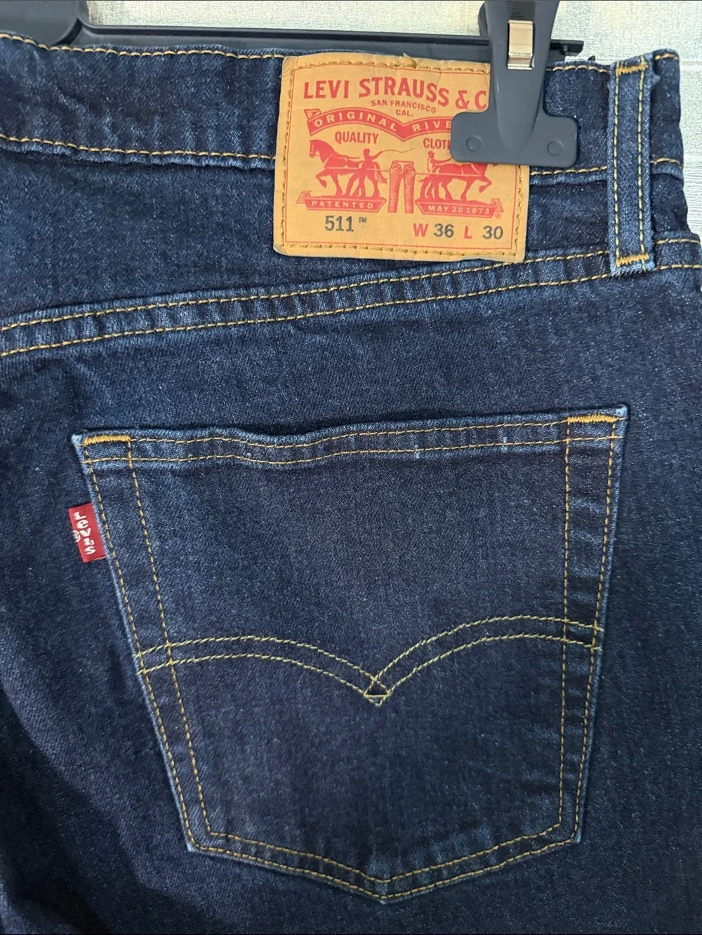 Levi Strauss 511 36x30 Men's Dark Blue Denim Jeans